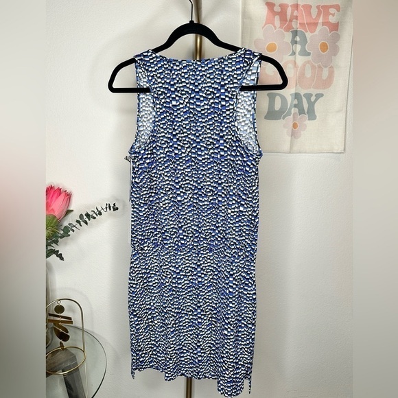 NWT- Susana Monaco Black and Blue Patterned Tank sheath dress - Picture 2 of 3